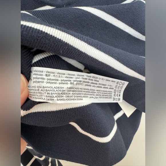 Zara navy and white striped knit top - Picture 5 of 7
